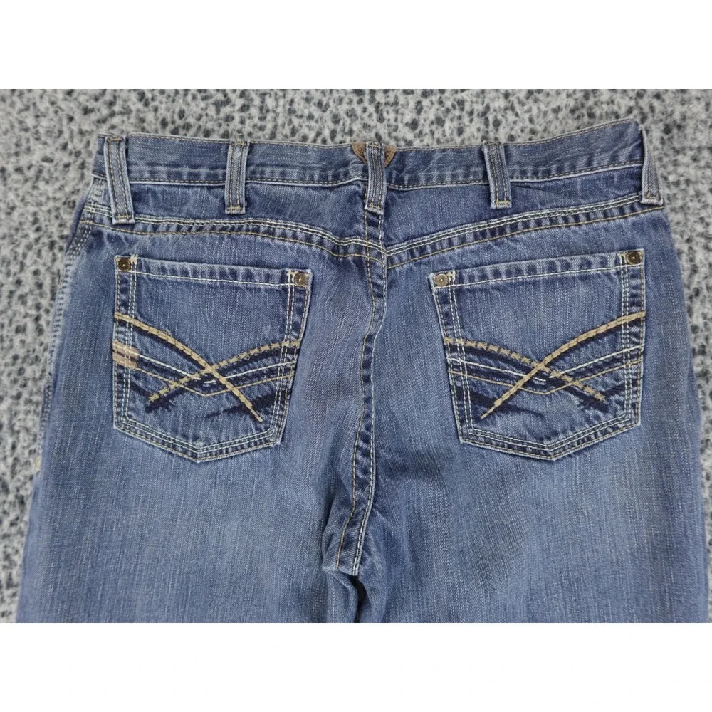 Ariat Bootcut Jeans Mens 36x30 Blue Good Heavy Stitching Western Denim - Picture 12 of 14